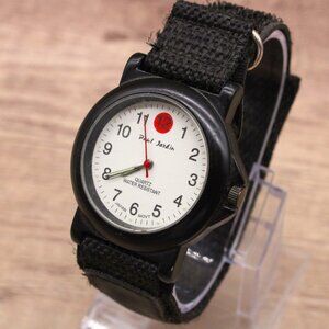 Vintage Paul Jardin Watch Mens Black Tone Stainless Steel Classic White Dial